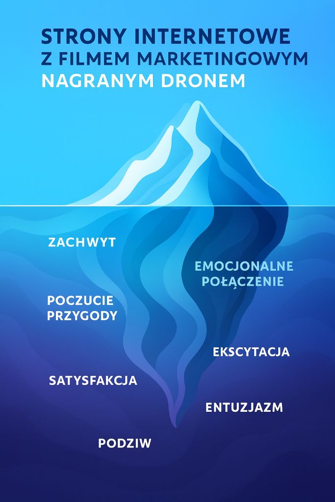 Strony internetowe z filmem dronowym - góra lodowa filozofii